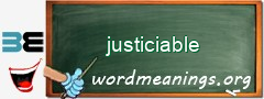 WordMeaning blackboard for justiciable
